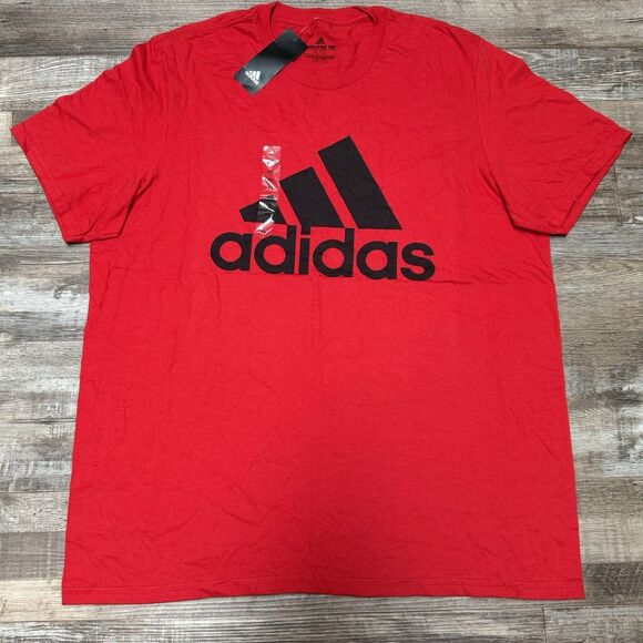 Adidas Red Men's Graphic T-Shirt The Ultimate Tee Logo Shirt Short Sleeve XL - Picture 2 of 6